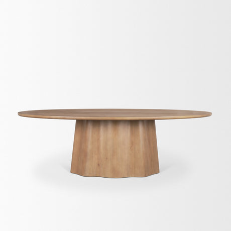 Jovani Solid Light Brown Mango Wood Oval Dining Table by Mercana at Eve Furniture