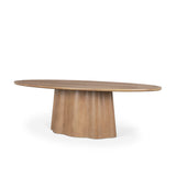 Jovani Solid Light Brown Mango Wood Oval Dining Table by Mercana at Eve Furniture