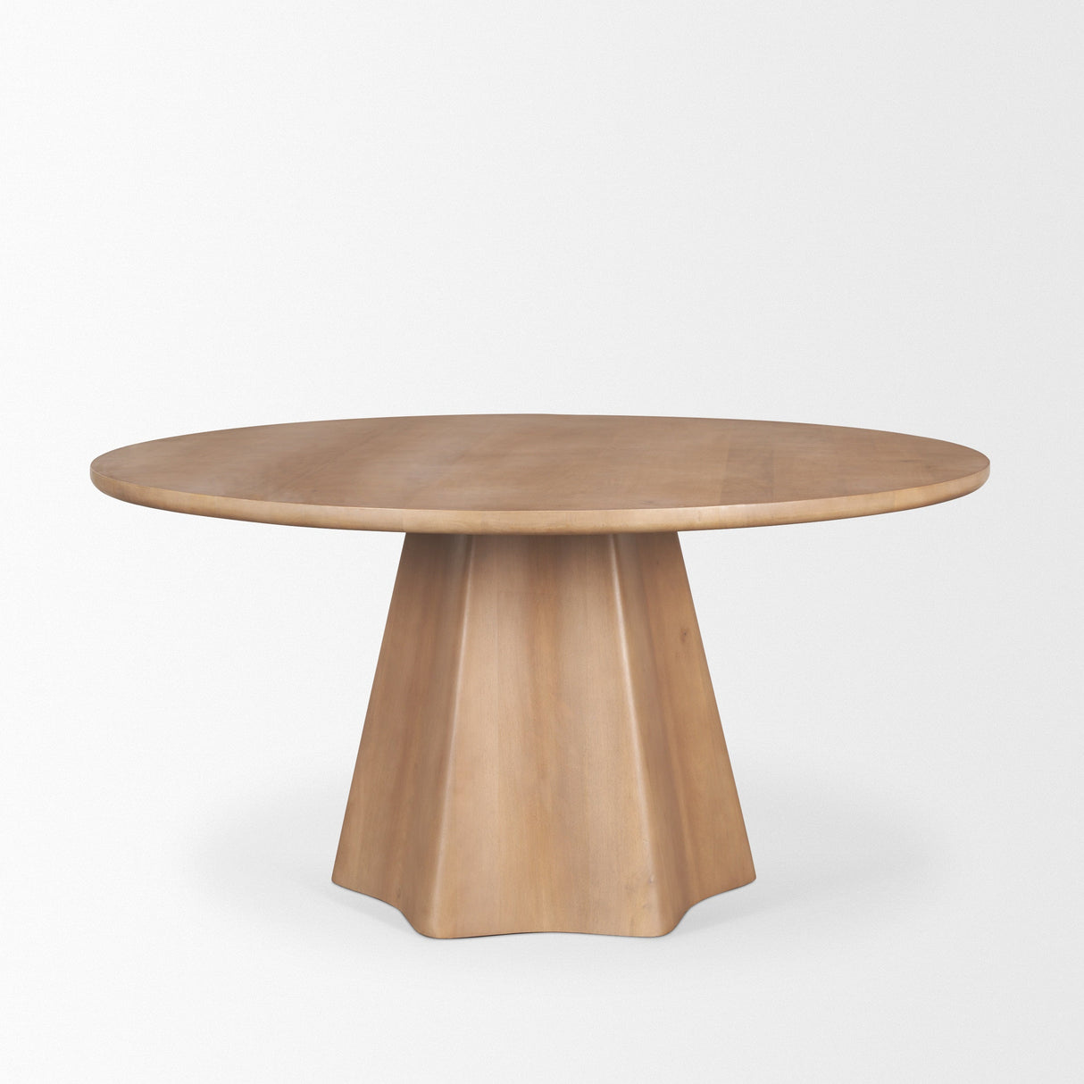 Jovani Solid Light Brown Mango Wood Round Dining Table by Mercana at Eve Furniture