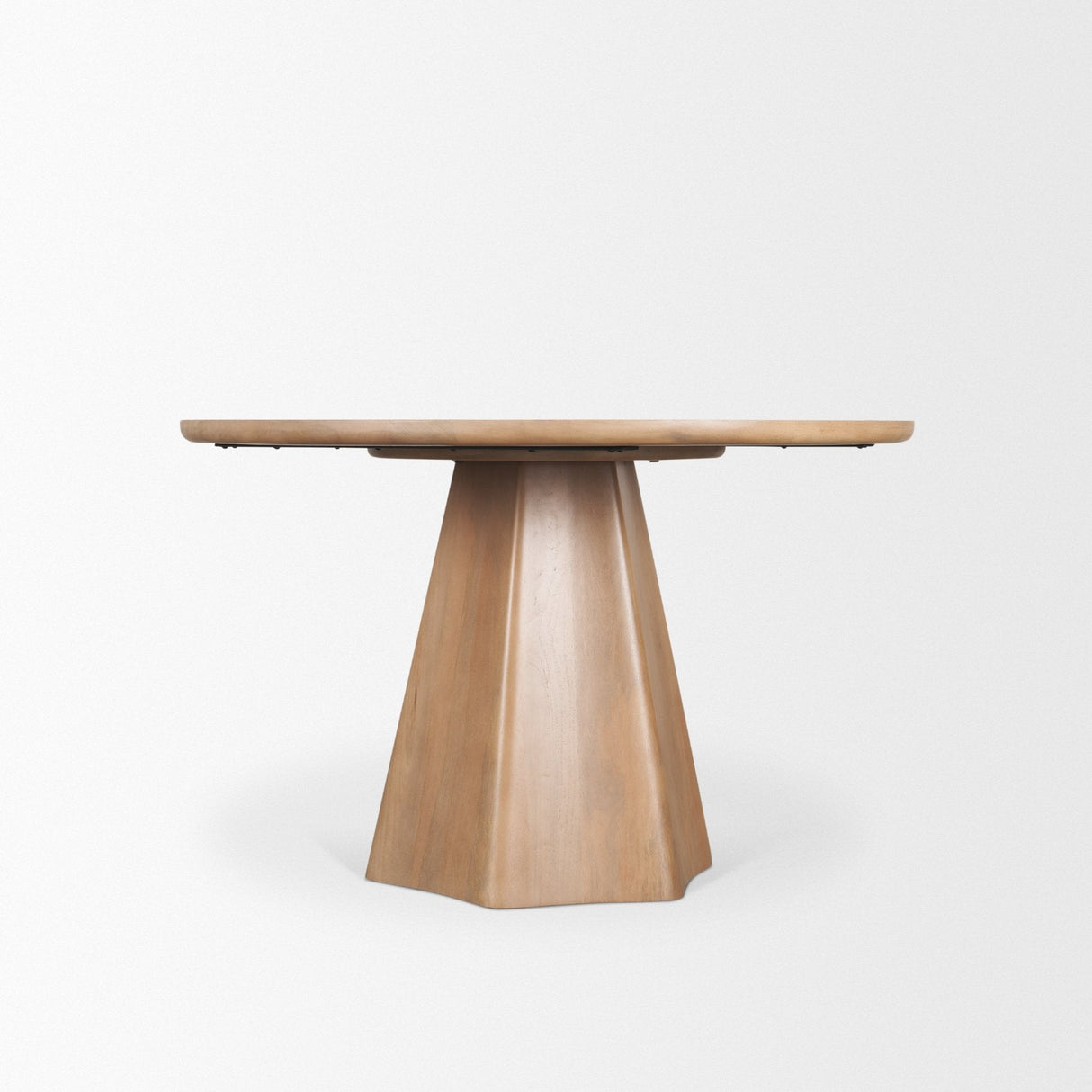 Jovani Solid Light Brown Mango Wood Round Dining Table by Mercana at Eve Furniture