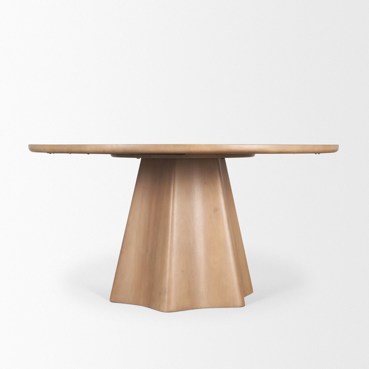 Jovani Solid Light Brown Mango Wood Round Dining Table by Mercana at Eve Furniture