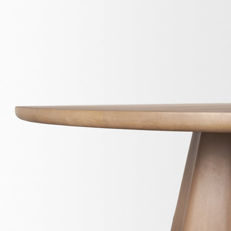 Jovani Solid Light Brown Mango Wood Round Dining Table by Mercana at Eve Furniture