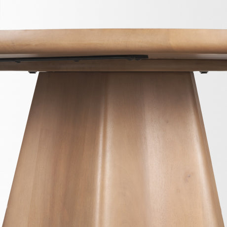 Jovani Solid Light Brown Mango Wood Round Dining Table by Mercana at Eve Furniture