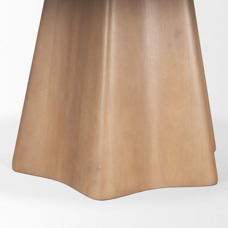 Jovani Solid Light Brown Mango Wood Round Dining Table by Mercana at Eve Furniture
