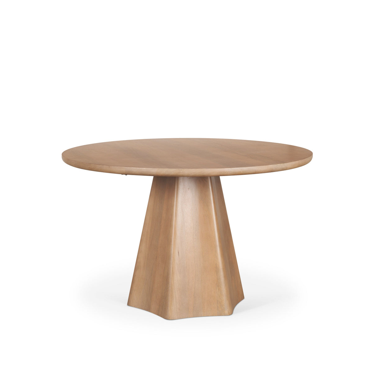 Jovani Solid Light Brown Mango Wood Round Dining Table by Mercana at Eve Furniture