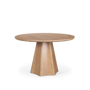 Jovani Solid Light Brown Mango Wood Round Dining Table by Mercana at Eve Furniture