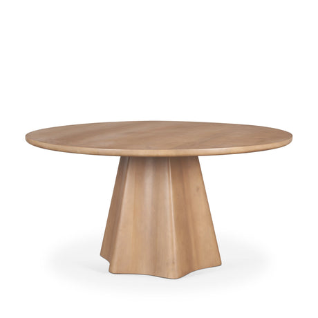 Jovani Solid Light Brown Mango Wood Round Dining Table by Mercana at Eve Furniture