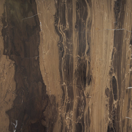 Jovia Brown Mango Wood W/ Cappuccino Marble Round Side Table by Mercana at Eve Furniture