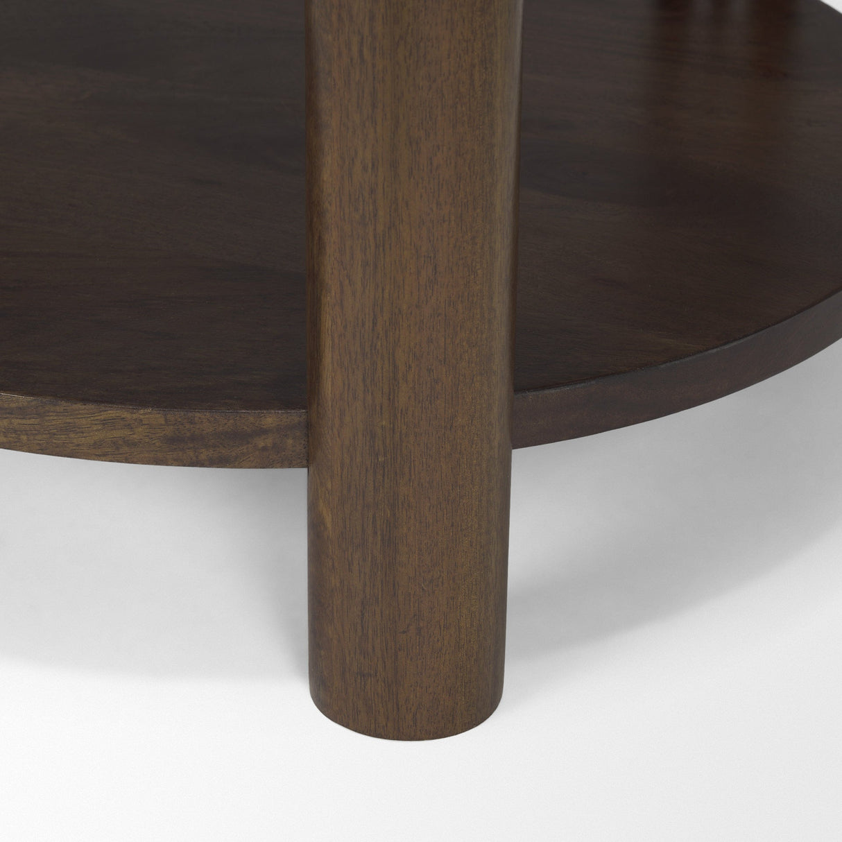 Jovia Brown Mango Wood W/ Cappuccino Marble Round Side Table by Mercana at Eve Furniture