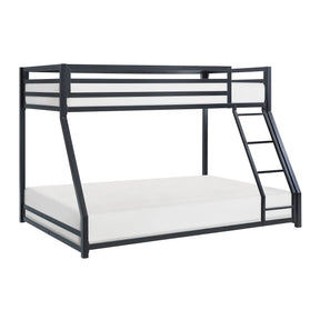 Jovie Black Metal Twin/Full Bunk Bed by Homelegance at Eve Furniture