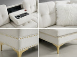 Joy II Beige Velvet Sectional by New Era Innovations at Eve Furniture