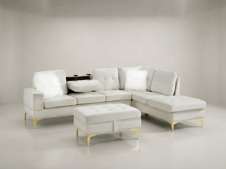Joy II Beige Velvet Sectional by New Era Innovations at Eve Furniture