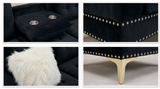 Joy II Black Velvet Sectional by New Era Innovations at Eve Furniture