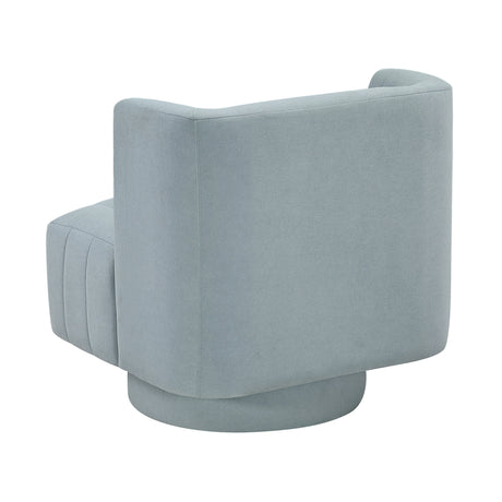 Joyce Aqua Blue Swivel Chair by Homelegance at Eve Furniture