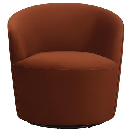Joyce Burnt Orange Sloped Arms Swivel Chair by Coaster at Eve Furniture