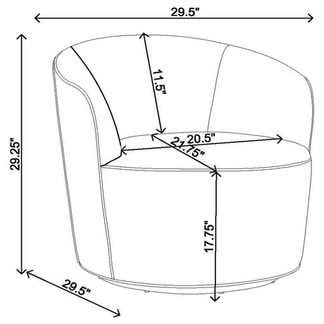 Joyce Burnt Orange Sloped Arms Swivel Chair by Coaster at Eve Furniture