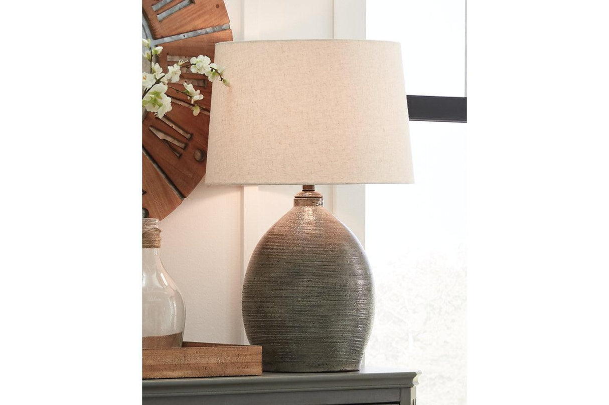 Joyelle Gray Table Lamp by Ashley at Eve Furniture