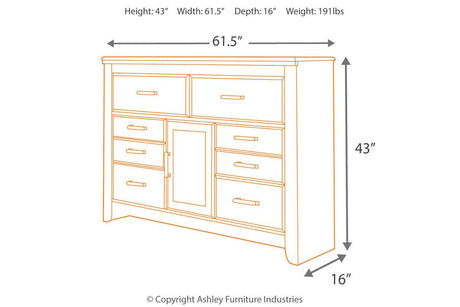 Juararo Dark Brown Dresser by Ashley at Eve Furniture