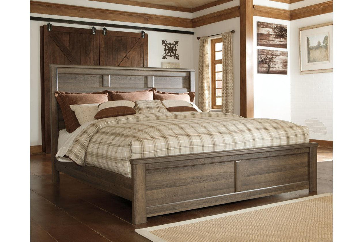 Juararo Dark Brown King Panel Bed by Ashley at Eve Furniture