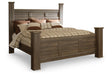 Juararo Dark Brown King Poster Bed by Ashley at Eve Furniture