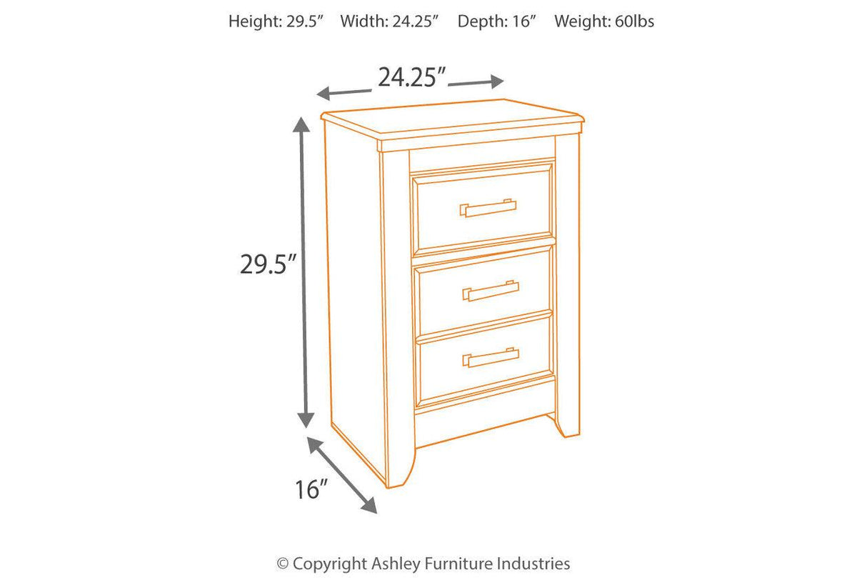 Juararo Dark Brown Nightstand by Ashley at Eve Furniture