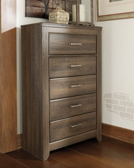 Juararo Dark Brown Poster Bedroom Set by Ashley at Eve Furniture