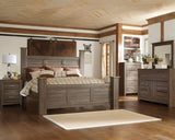 Juararo Dark Brown Poster Bedroom Set by Ashley at Eve Furniture