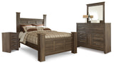 Juararo Dark Brown Poster Bedroom Set by Ashley at Eve Furniture