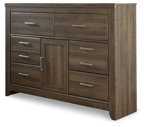 Juararo Dark Brown Poster Bedroom Set by Ashley at Eve Furniture