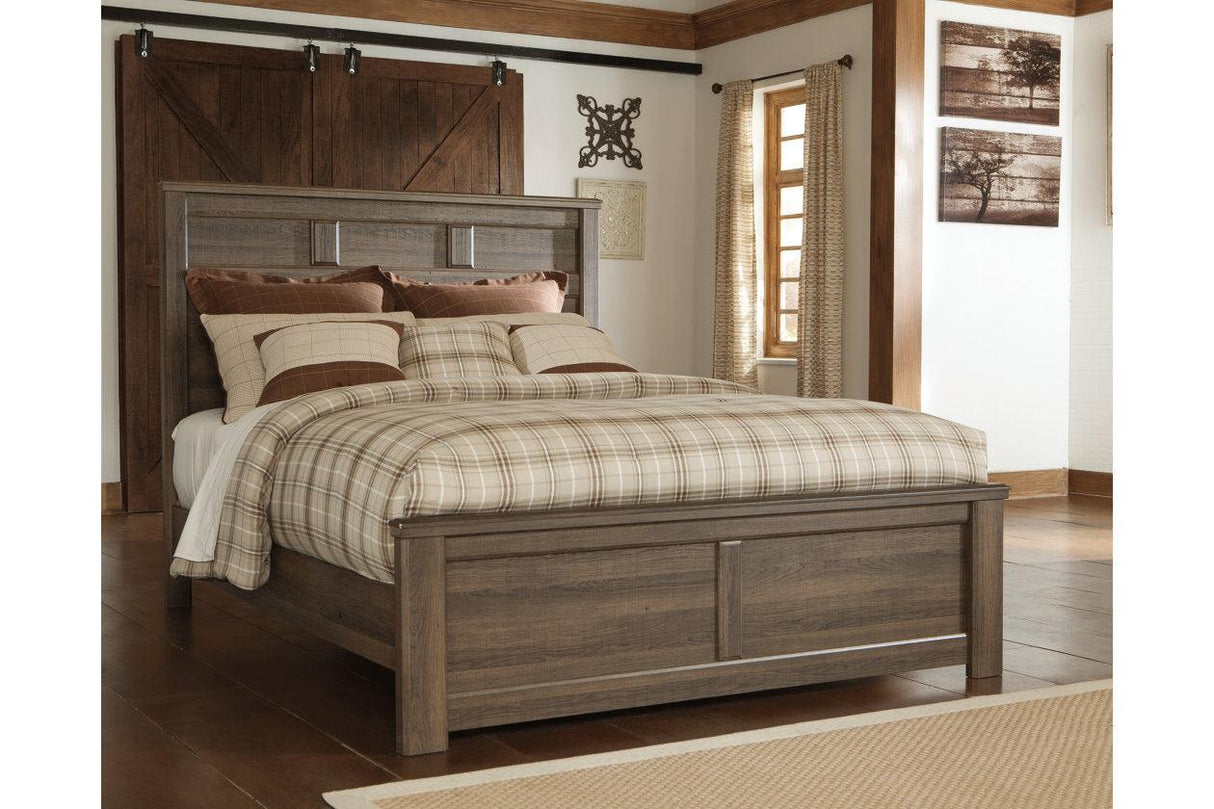 Juararo Dark Brown Queen Panel Bed by Ashley at Eve Furniture