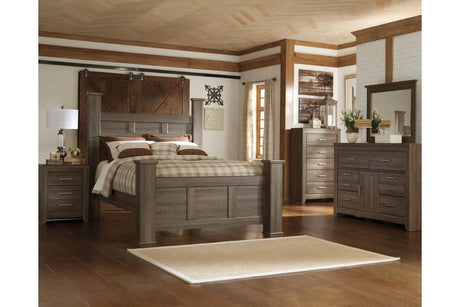 Juararo Dark Brown Queen Poster Bed by Ashley at Eve Furniture