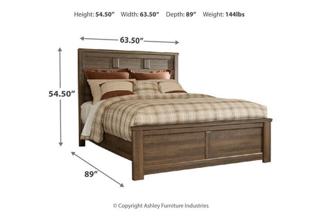 Juararo Dark Brown Queen Panel Bed by Ashley at Eve Furniture