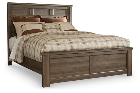 Juararo Dark Brown Queen Panel Bed by Ashley at Eve Furniture