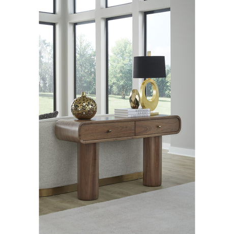Juba Walnut Console Table in Mongoose by Modus Furniture at Eve Furniture