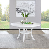 Judd Pearl White Round Dining Table with Shelf by Coaster at Eve Furniture