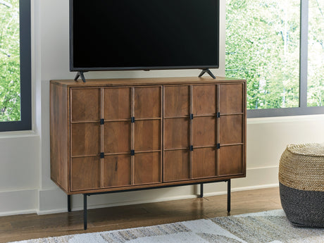 Juddins Brown Accent Cabinet by Ashley at Eve Furniture