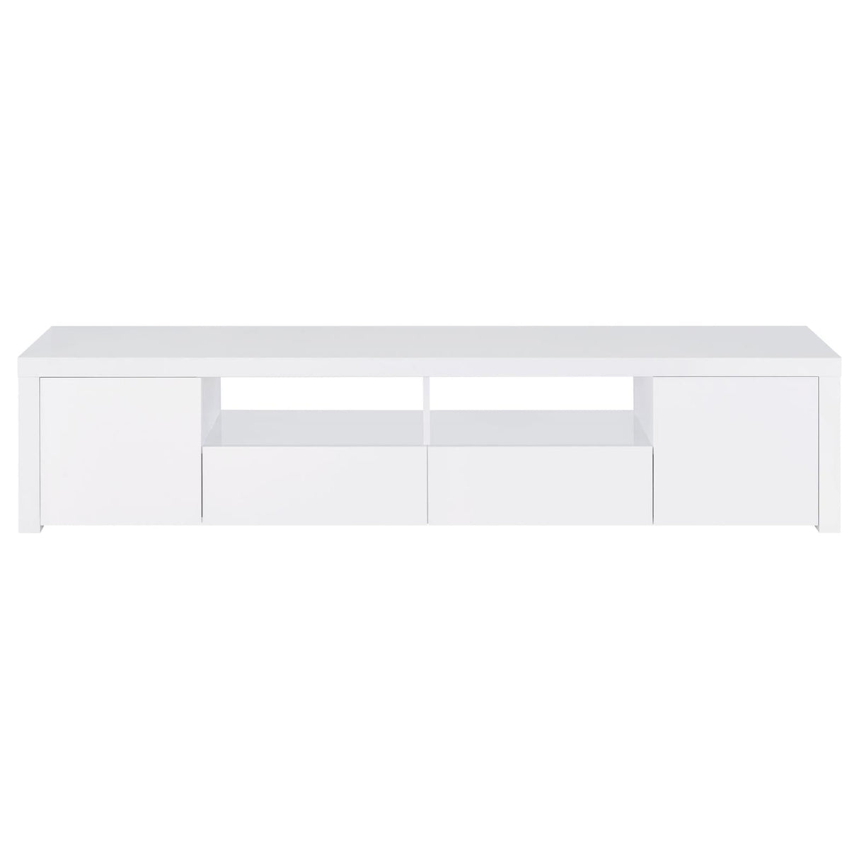 Jude 2-door 79" TV Stand With Drawers White High Gloss