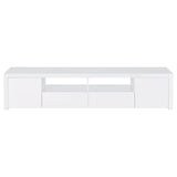 Jude 2-door 79" TV Stand With Drawers White High Gloss