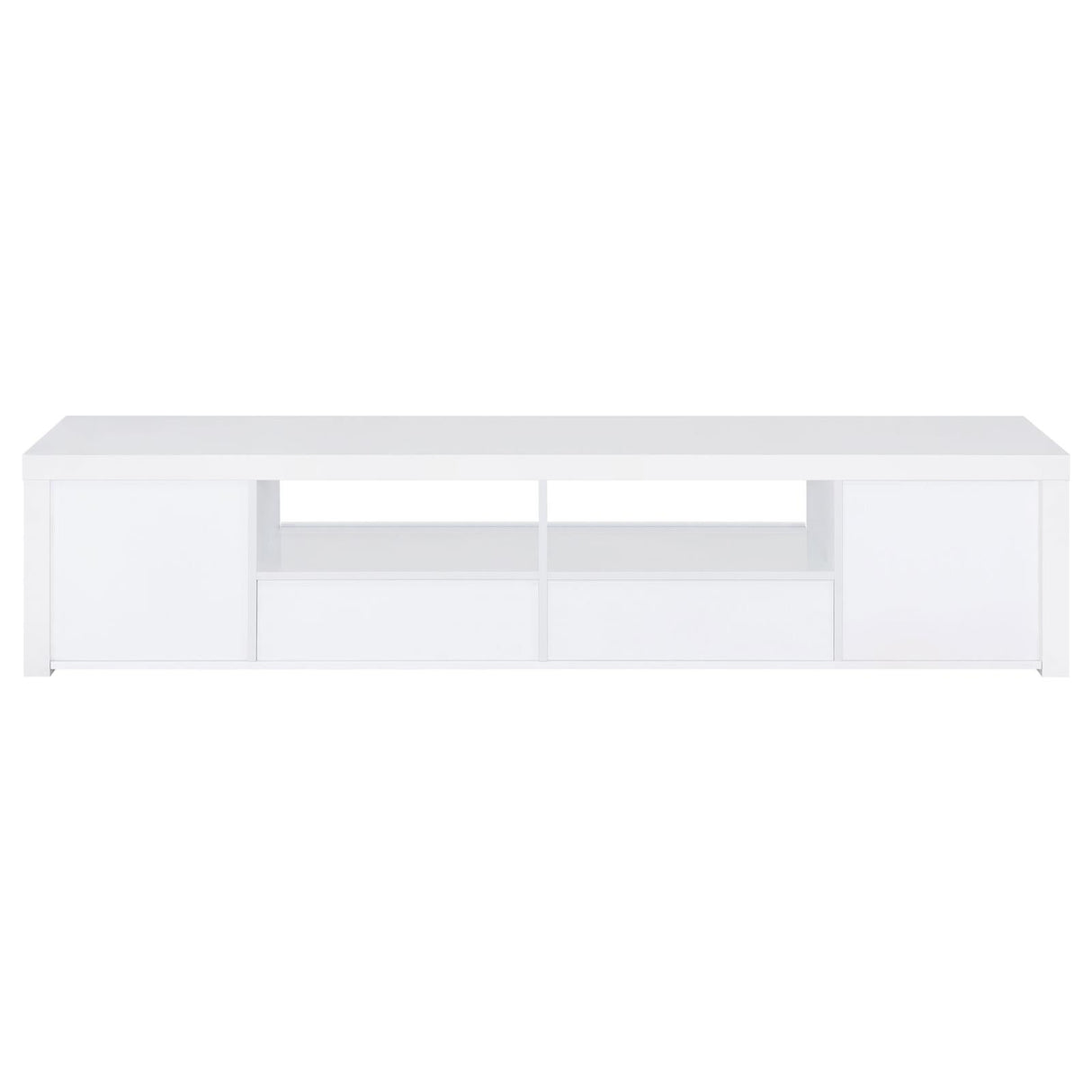 Jude 2-door 79" TV Stand With Drawers White High Gloss