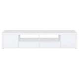 Jude 2-door 79" TV Stand With Drawers White High Gloss