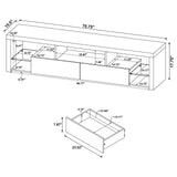 Jude 2-drawer 71" TV Stand With Shelving White High Gloss