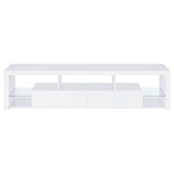 Jude 2-drawer 71" TV Stand With Shelving White High Gloss