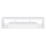 Jude 2-drawer 71" TV Stand With Shelving White High Gloss