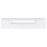 Jude White High Gloss 2-door 79" TV Stand With Drawers by Coaster at Eve Furniture
