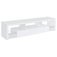 Jude White High Gloss 2-drawer 71" TV Stand With Shelving by Coaster at Eve Furniture