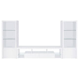 Jude White High Gloss 3-piece Entertainment Center With 71" TV Stand by Coaster at Eve Furniture