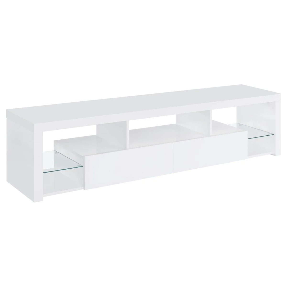 Jude White High Gloss 3-piece Entertainment Center With 71" TV Stand by Coaster at Eve Furniture