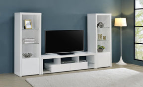 Jude White High Gloss 3-piece Entertainment Center With 71" TV Stand by Coaster at Eve Furniture