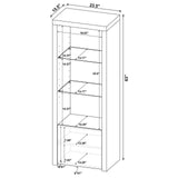 Jude White High Gloss 3-shelf Media Tower With Storage Cabinet by Coaster at Eve Furniture