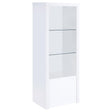Jude White High Gloss 3-shelf Media Tower With Storage Cabinet by Coaster at Eve Furniture